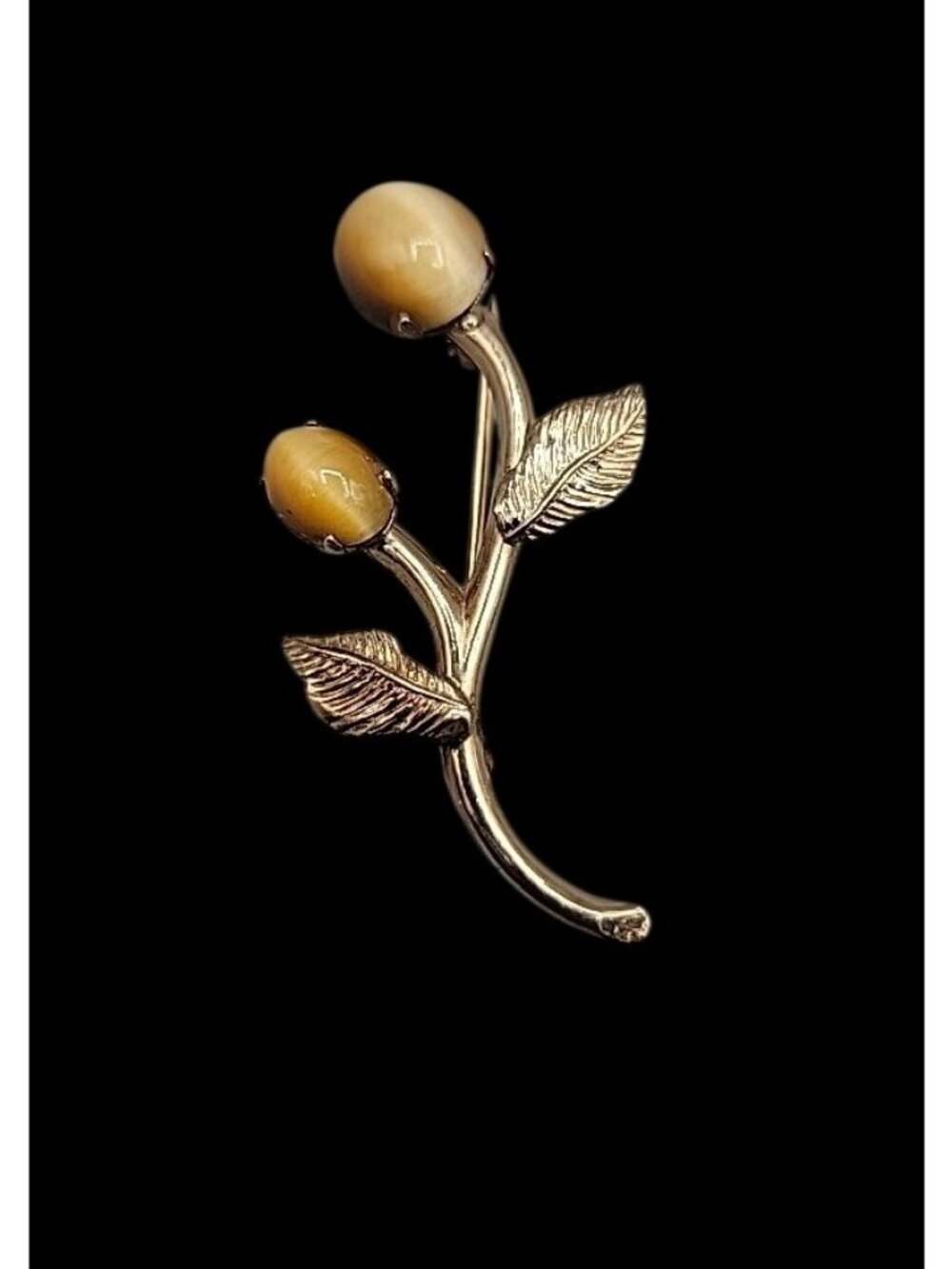 Henry Griffith 1/20 12kt Gold Filled Quartz Flower Brooch Vintage Signed H.G.